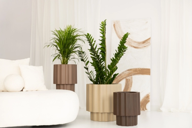 Tarasowe donice dekoracyjne Ribbo ryflowane